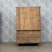 Antique English two-body buffet in solid pine (renovated)