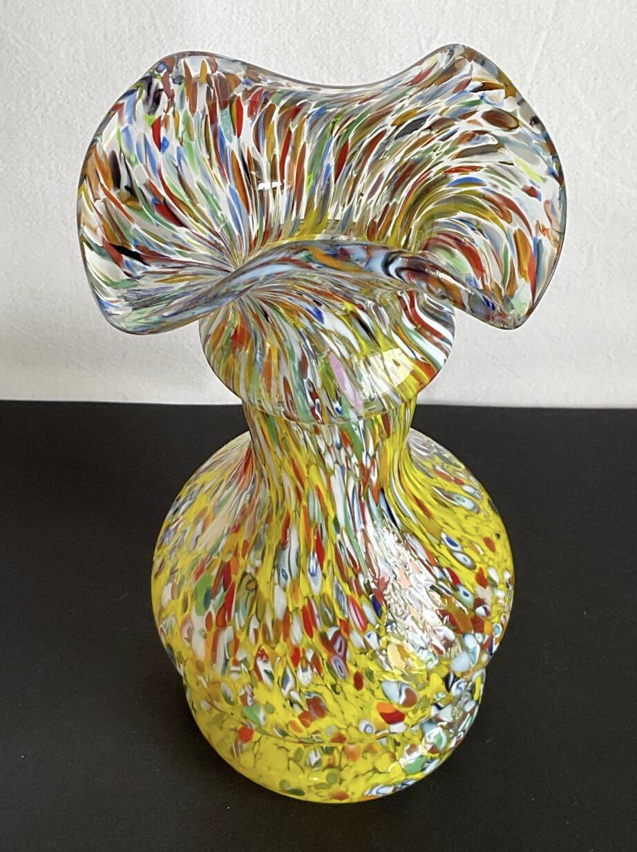 Vintage Murano Millefiori Glass Vase – Mouth Blown – Italy