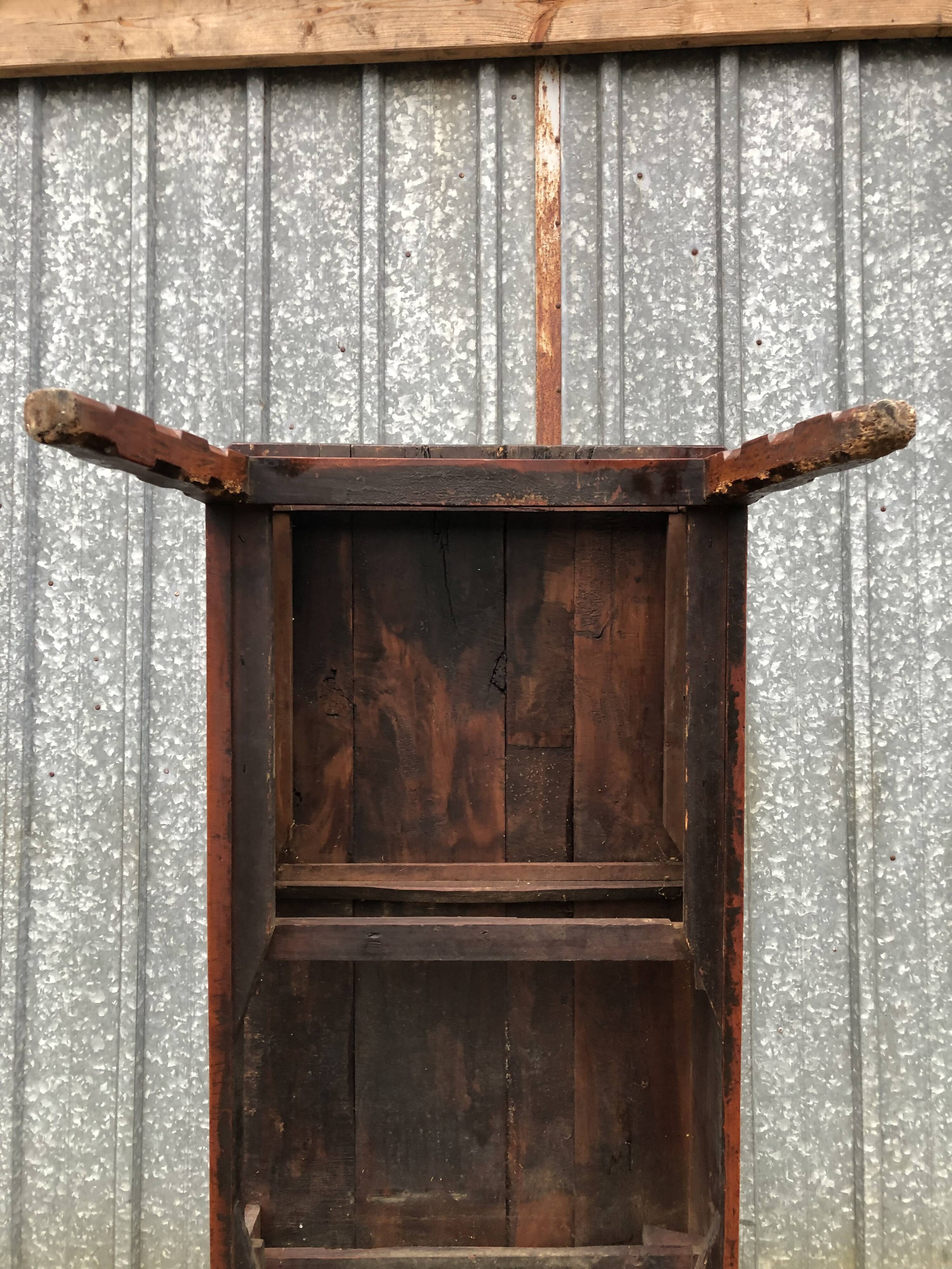 Antique farmhouse table in solid cherry wood with 3 drawers.