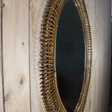 XXL rattan mirror by Franco Albini Italy