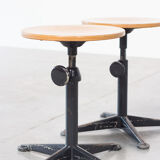 Friso Kramer two cirkel Ahrend swivel stools, 1960s