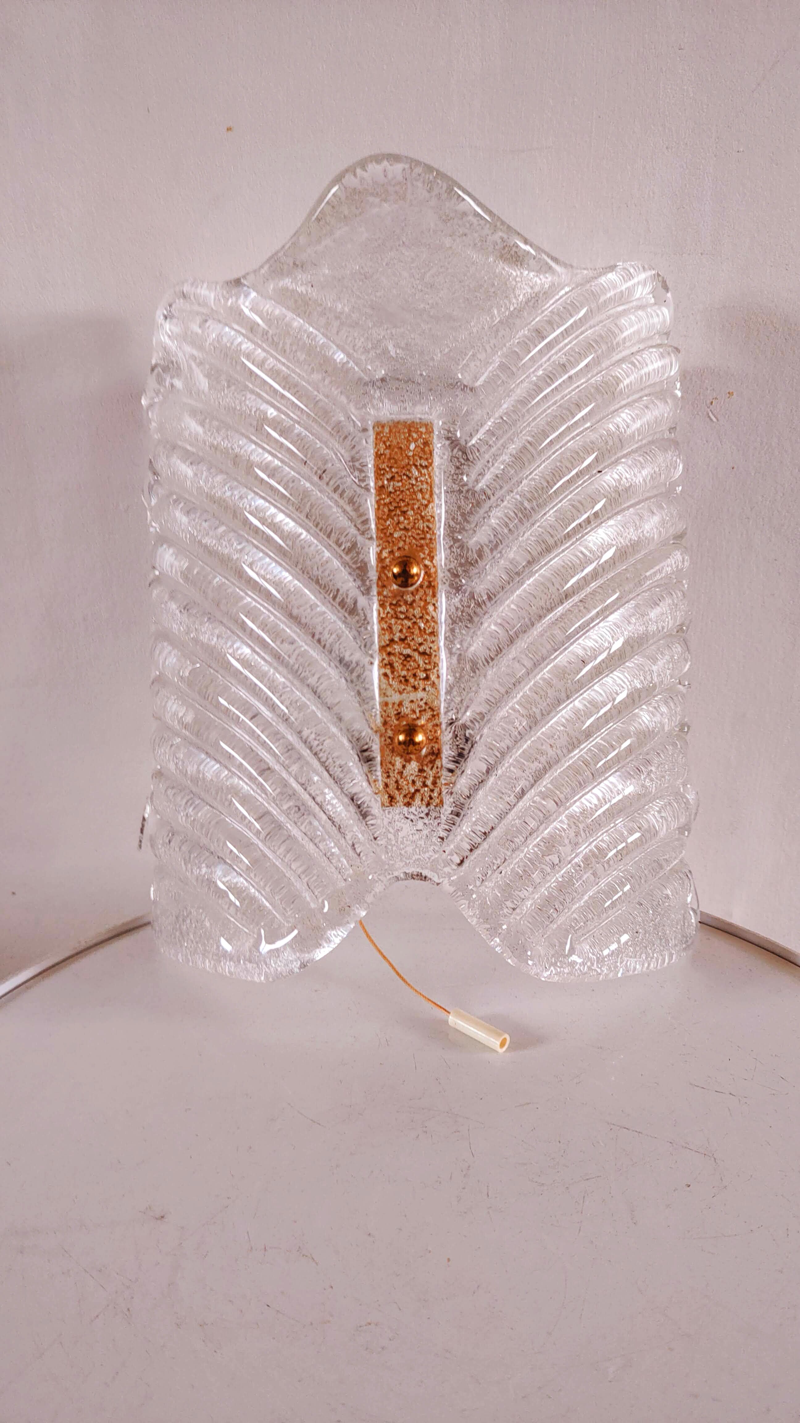 Murano glass wall lamp with frosted effect, 70s design