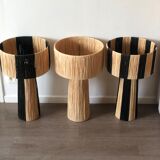 Natural and black raffia lamp 2