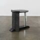Vintage ebonised oak and mirror mosaic pedestal table