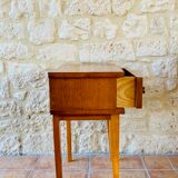 Vintage bedside table on compass legs, 1950 ́s