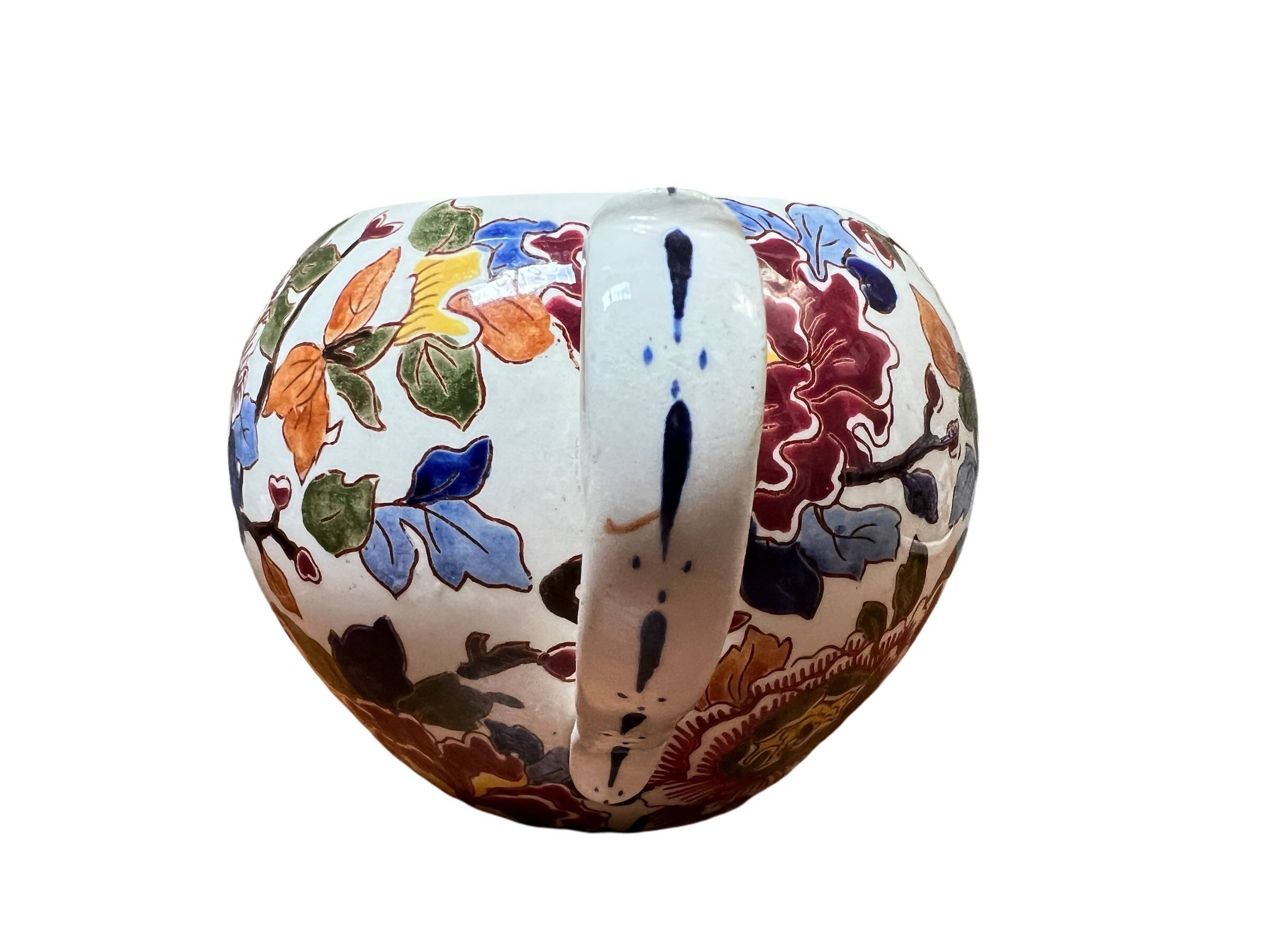 Gien earthenware tea set, peony decoration