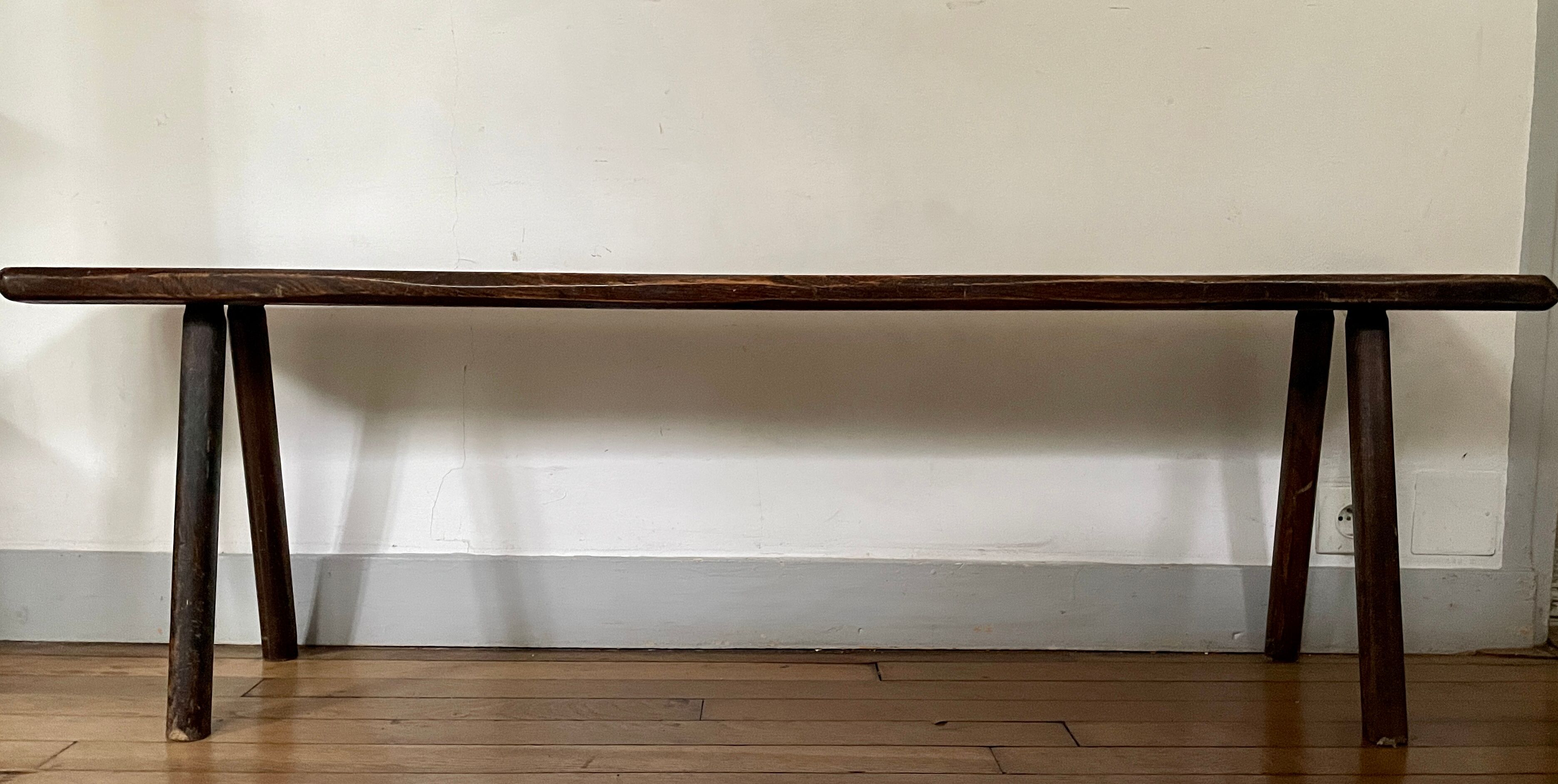 Minimalist wooden bench