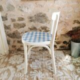 Baumann vintage bistro chair in white and blue gingham