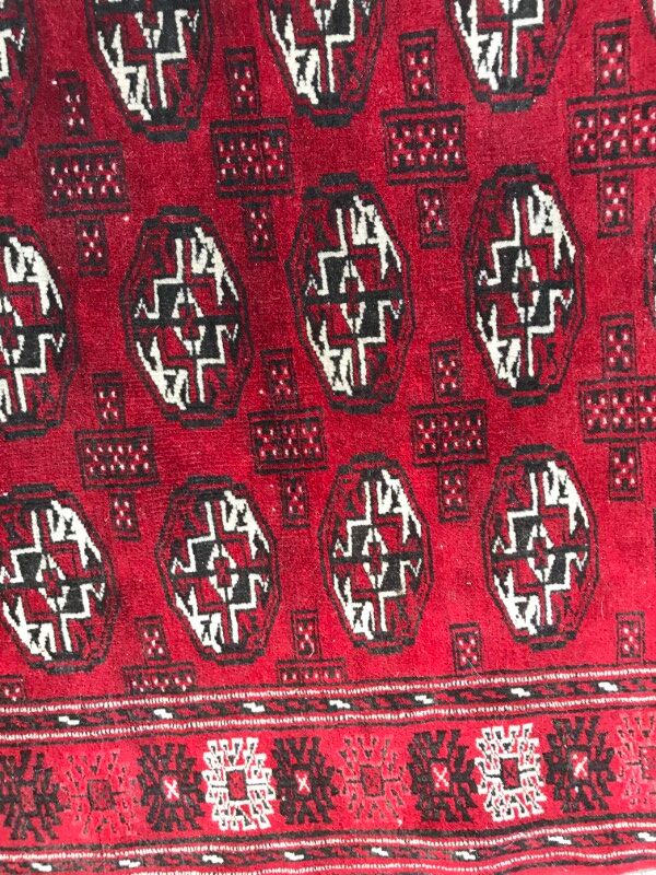 Vintage Bukhara 102 X 130 afghan turkmen carpet