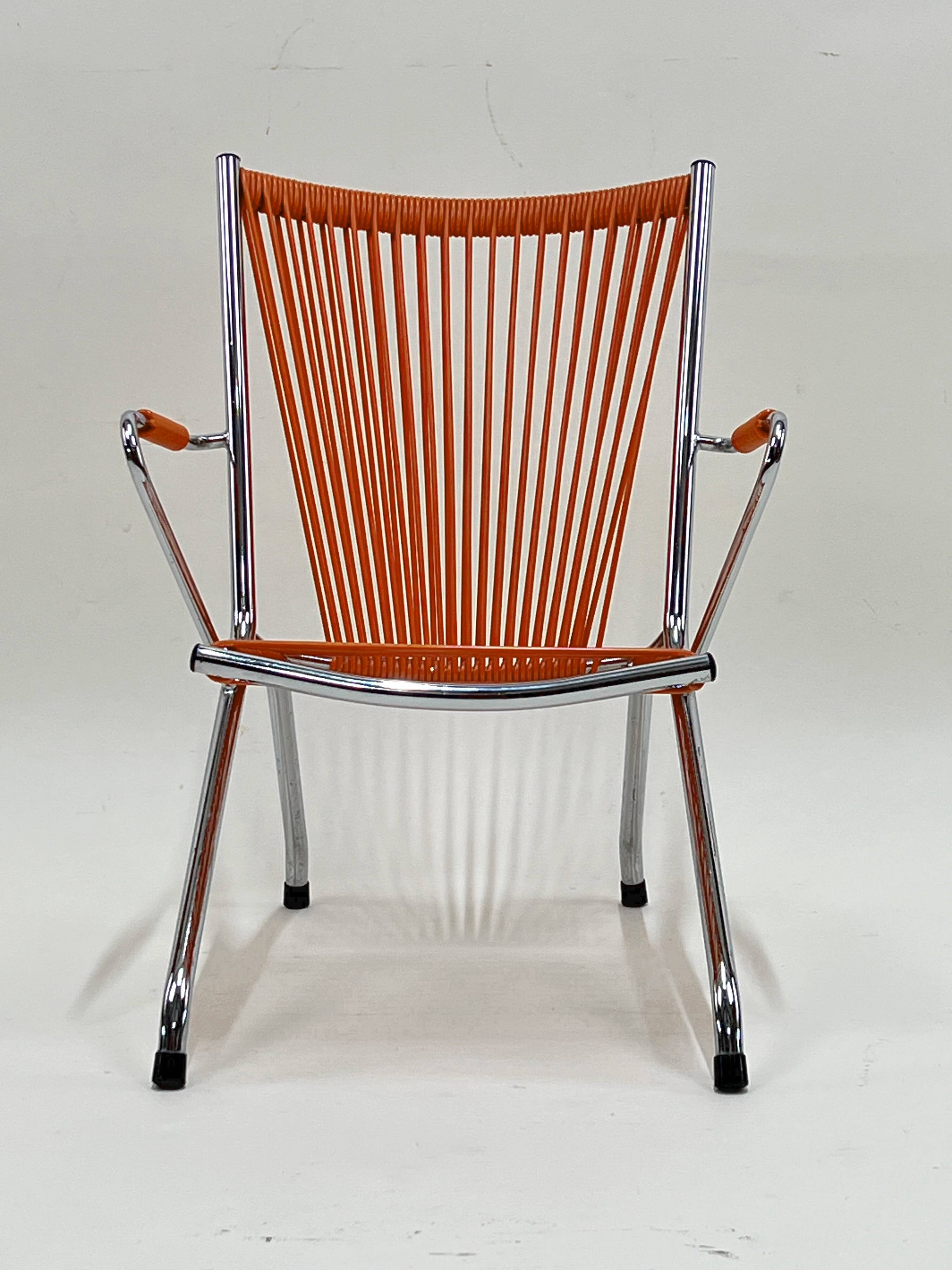 "Scoubidou" Orange Vintage 60's Folding Child's Armchair Chair