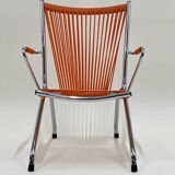"Scoubidou" Orange Vintage 60's Folding Child's Armchair Chair