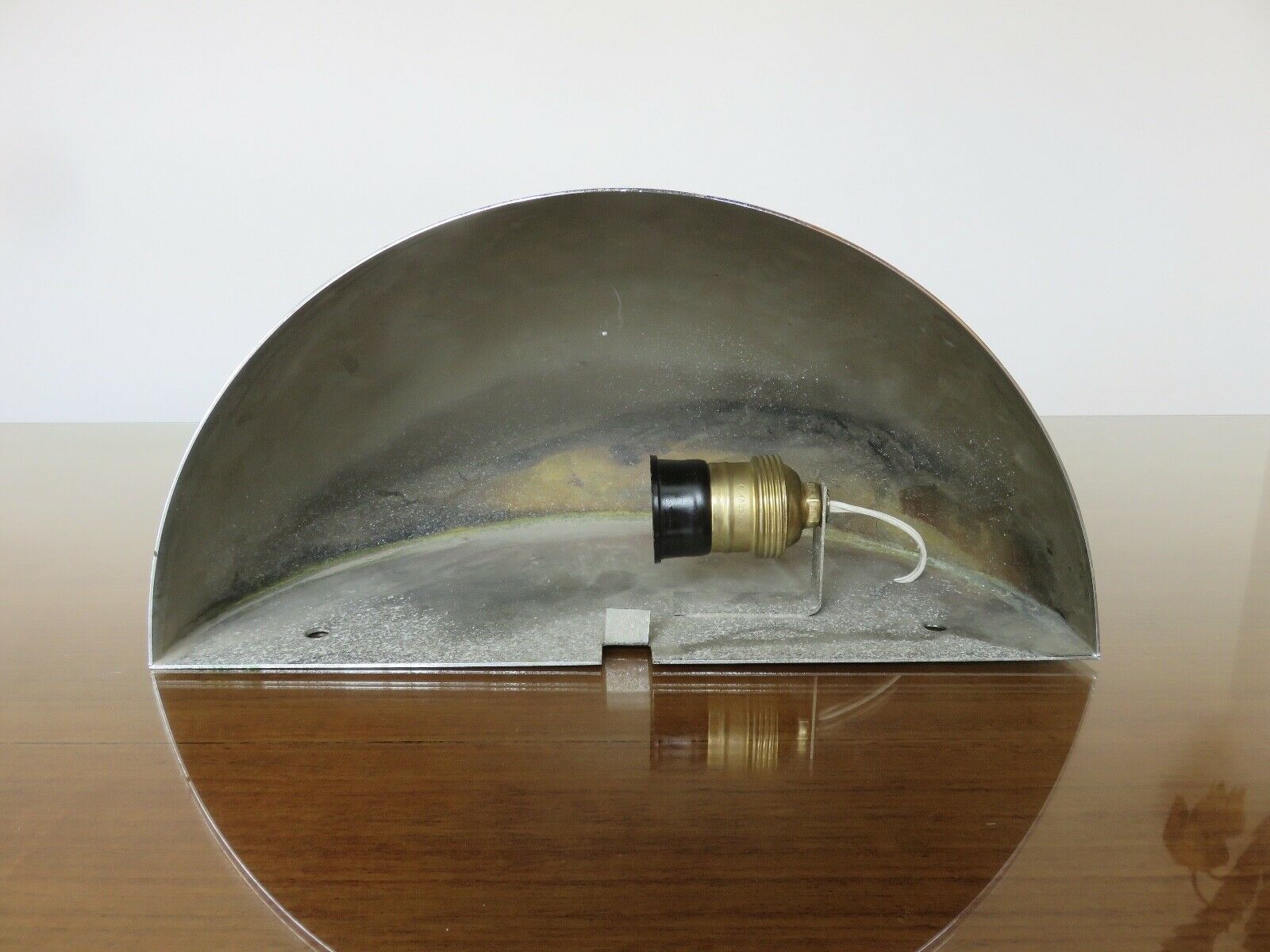 Pair of art Deco wall lamps in chrome brass shape basin 40s 50s