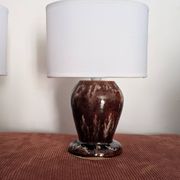 Pair of vintage 70s ceramic bedside lamps – Glazed enamels & e