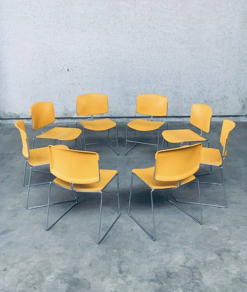 Max Stacker Conference & Office Chairs by Steelcase Strafor, 1980s, Set of 8
