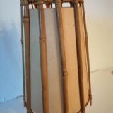 Bedside lamp wicker rattan 1960 1970