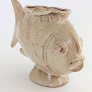 Vintage fish-shaped pot, French ceramic, 1960s