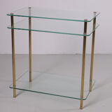 Hollywood Regency side table with gold-colored legs