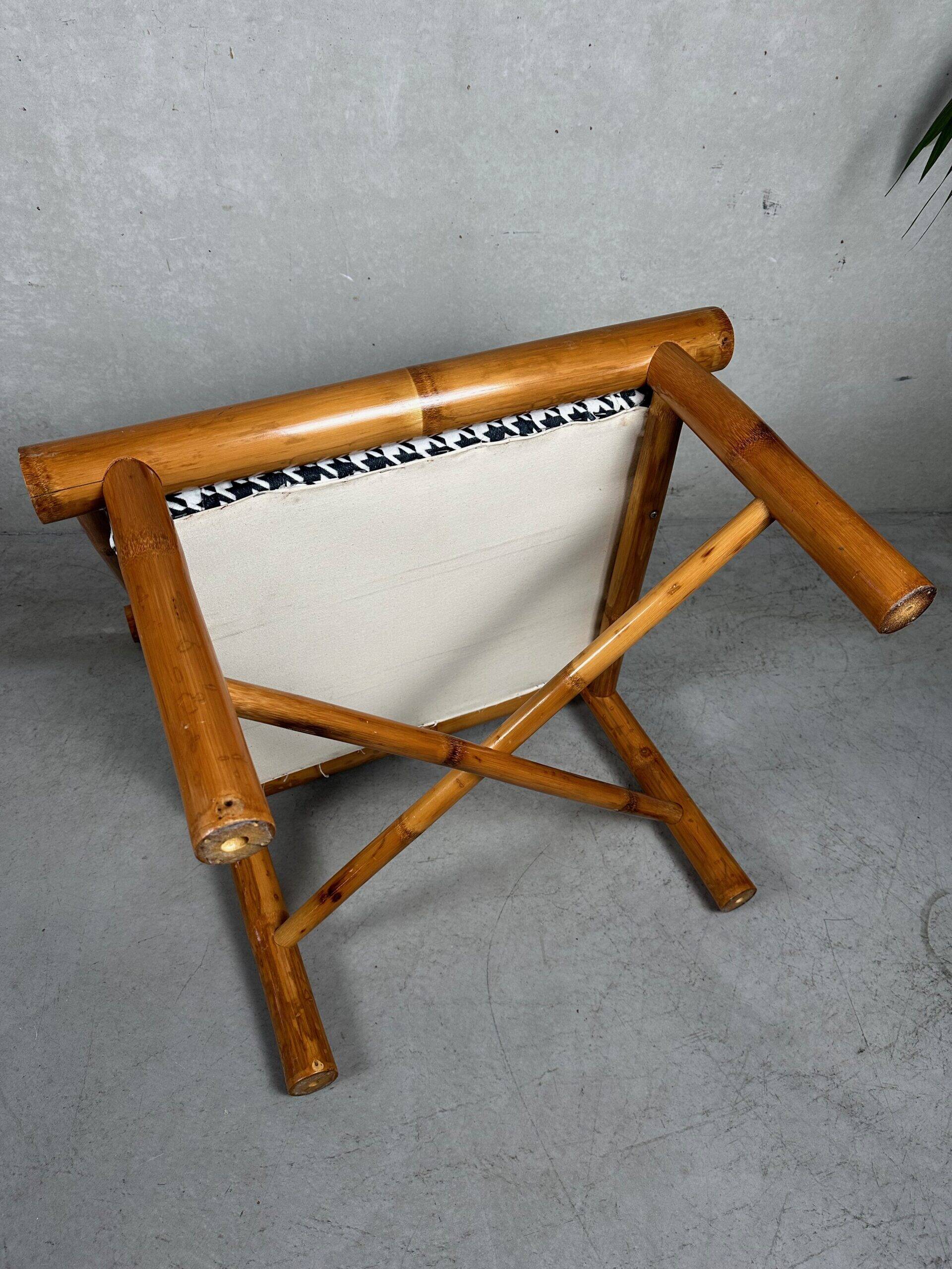 Fauteuil en bambou 'Pied De Poule'