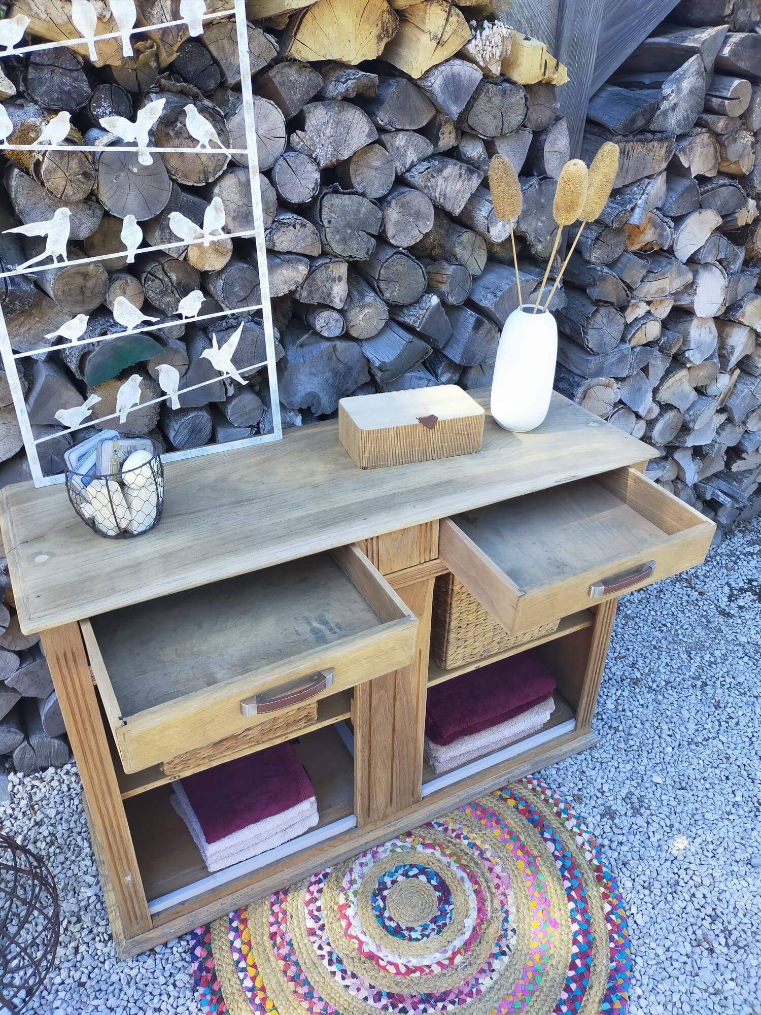 Solid wood storage furniture