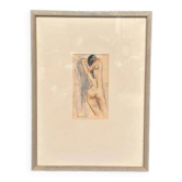 Swedish Watercolour on Paper “Nude Study” by Helge W. Högbom