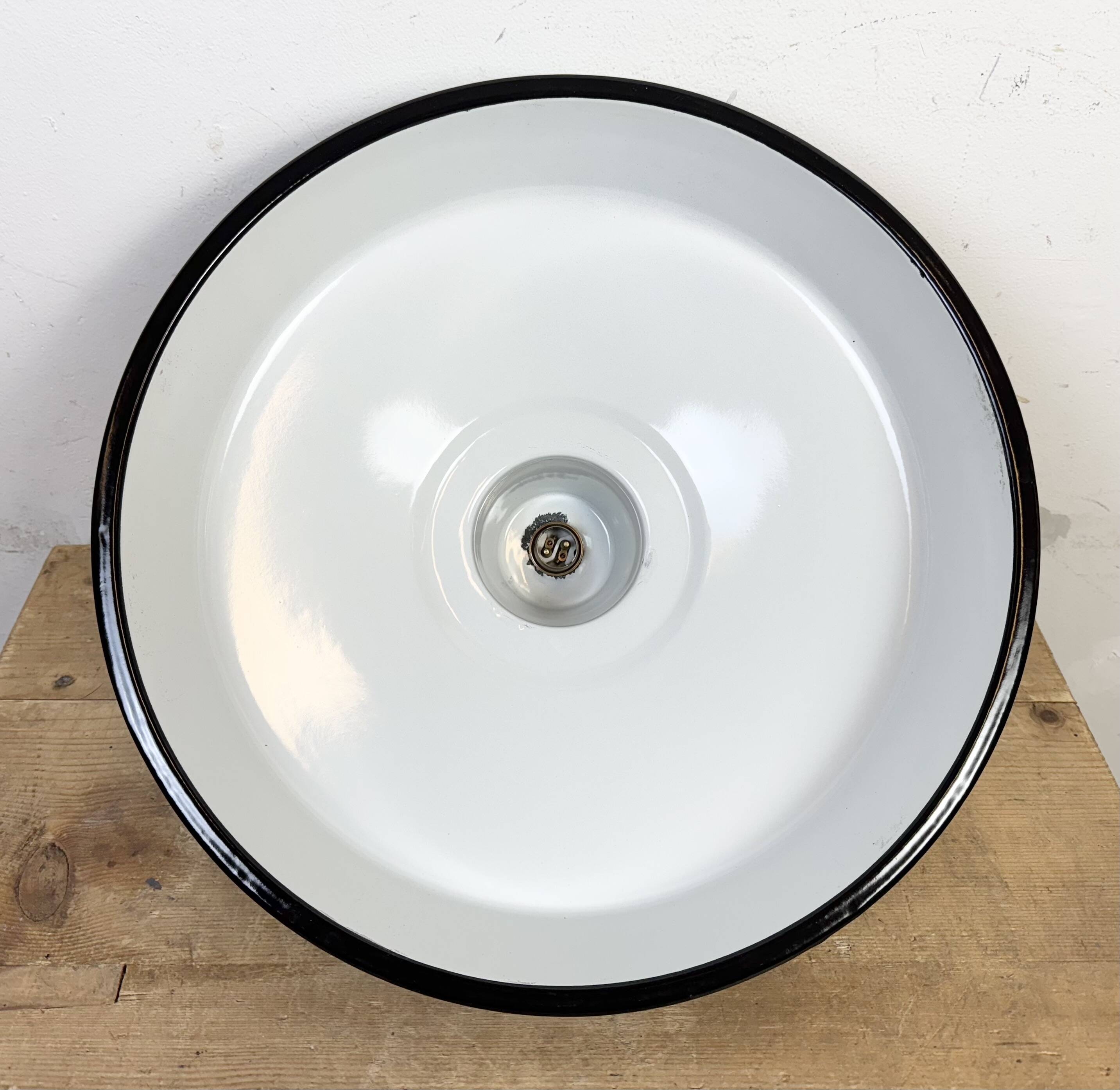 Industrial Green Enamel Factory Pendant Lamp, 1960s