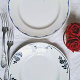 6 old mismatched earthenware dinner plates