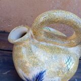 Ceramic jug with thistles, signed J.Yell 1950/60