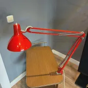 Luxo L-1 architect desk lamp by Jacob Jacobsen, red, 1960s