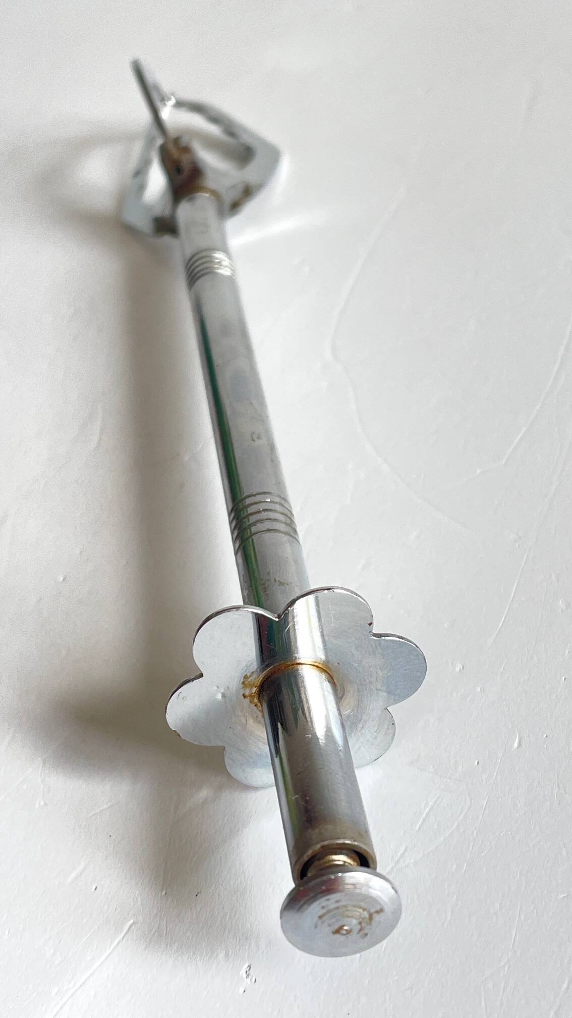 Long vintage chrome metal sugar tongs