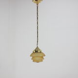 Suspensions en verre et laiton Art Déco, 1930