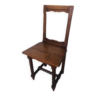 Old vintage raw wood Lorraine chair
