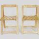 Set of 4 Vintage folding chairs in light wood