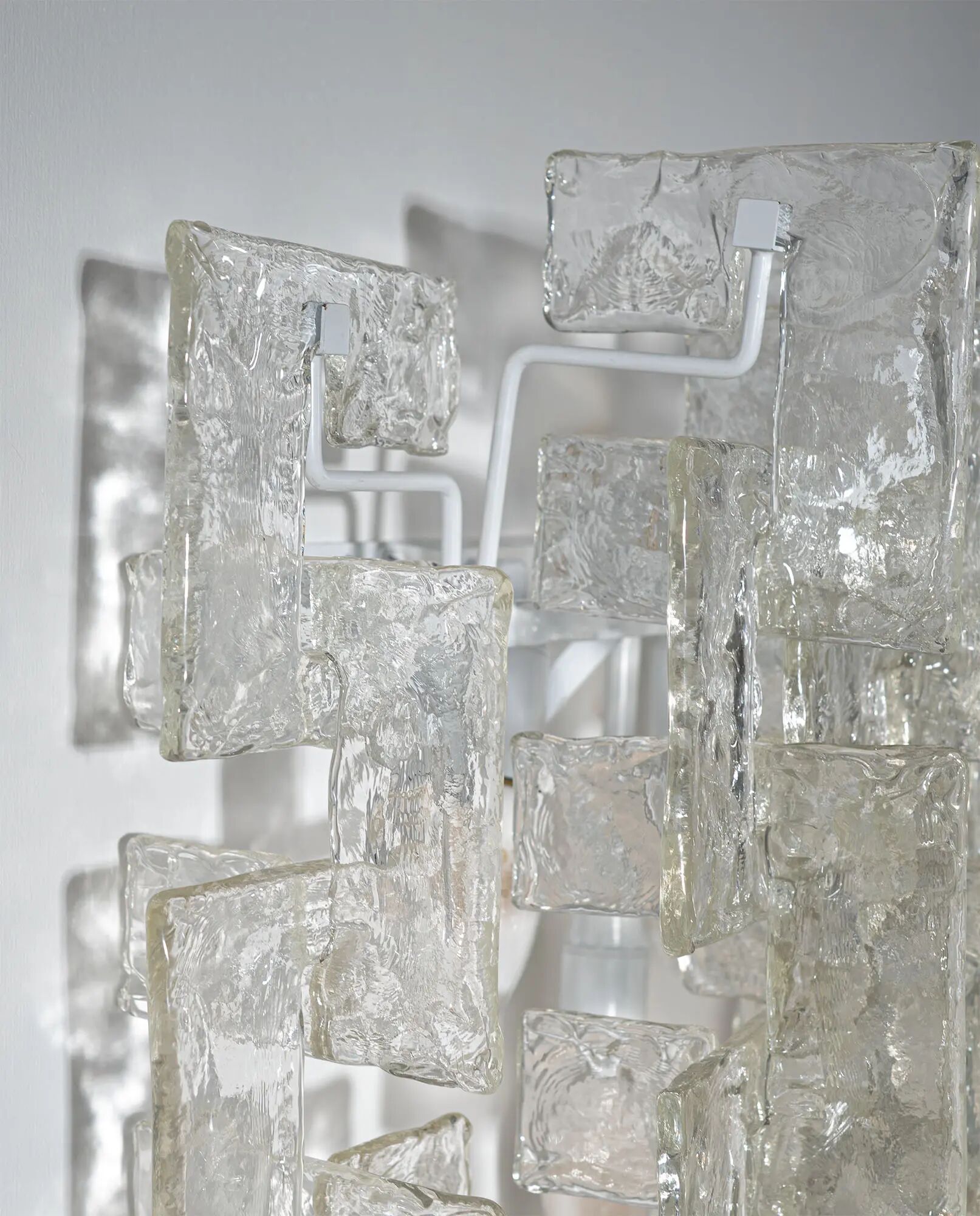Carlo Nason, sculptural lace glass wall lamp, 1970s