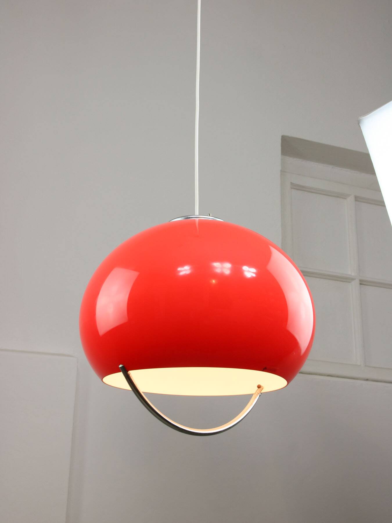 Space Age Italian Red Jolly Pendant Lamp from Guzzini