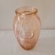 Salmon-colored Art Deco pressed glass vase