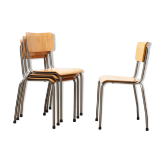 Stackable beech school chairs