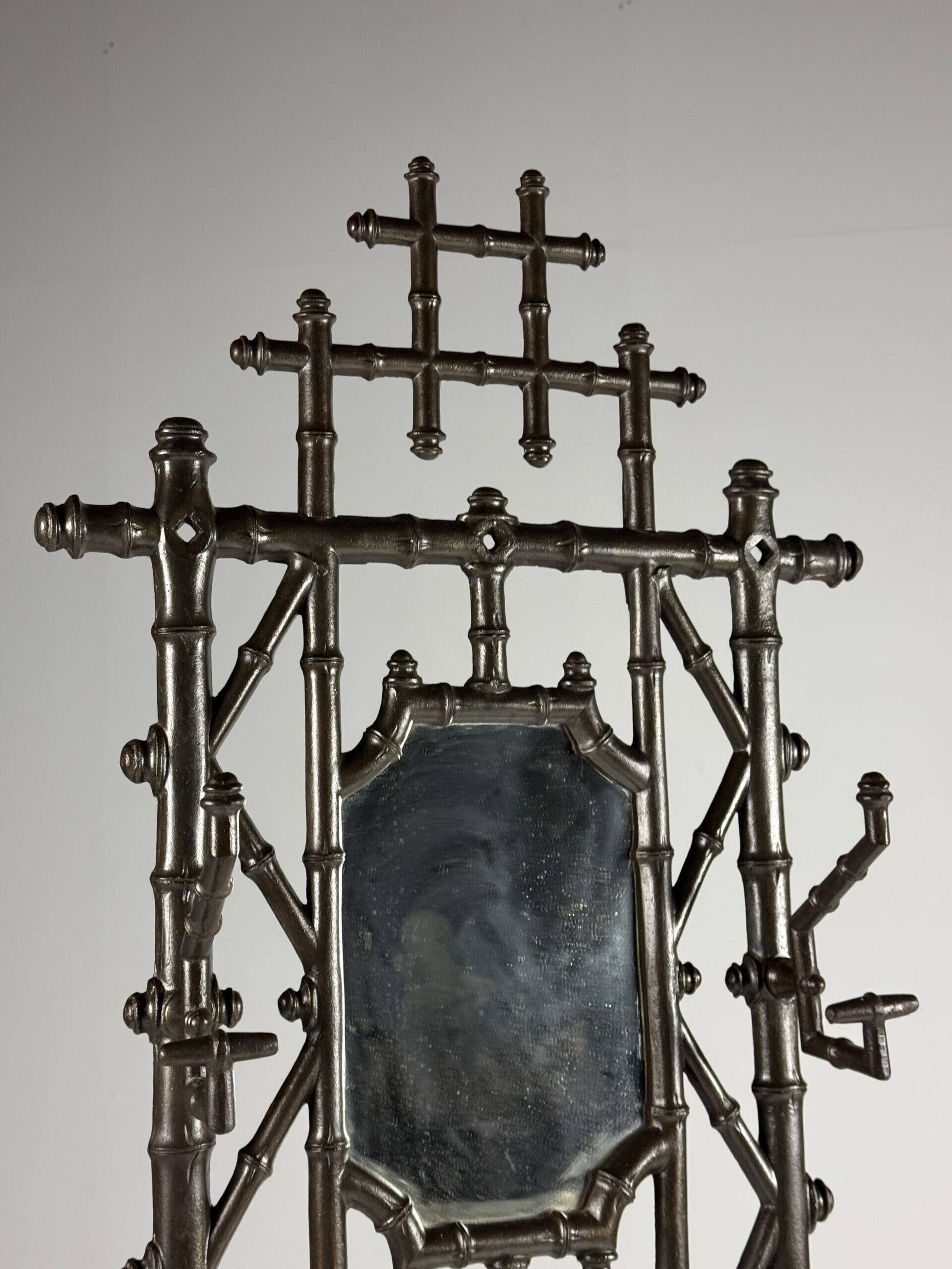 Faux bamboo coat rack cast iron ca. 1890