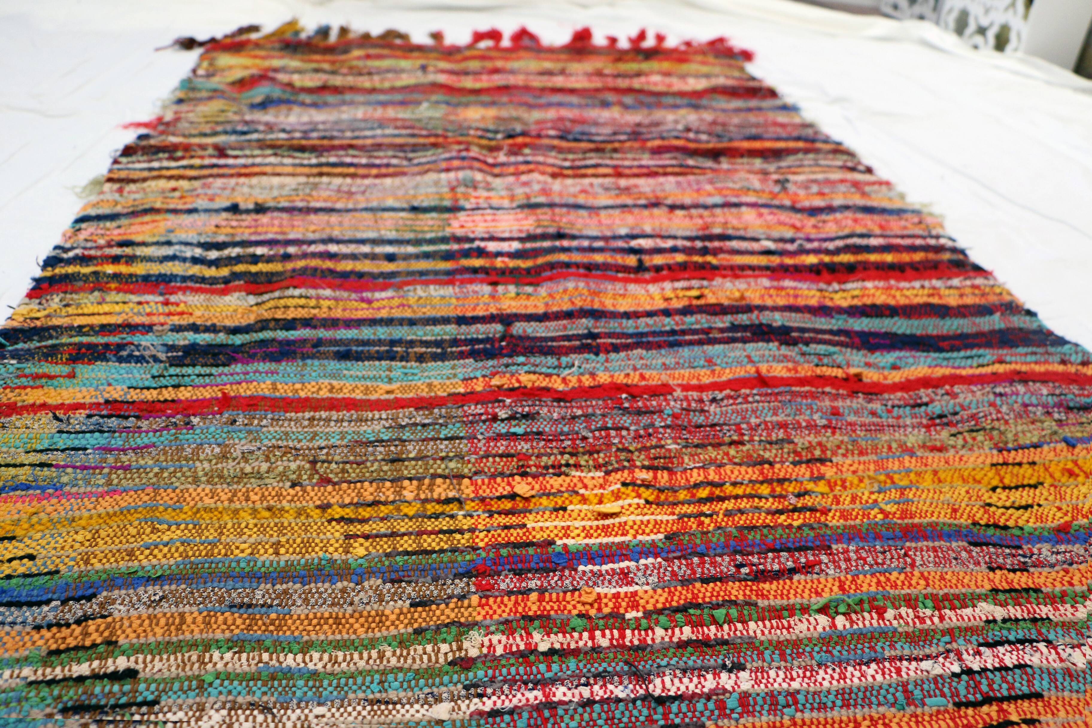 Rug in knots runner corridor Boucharouit - 90x230cm