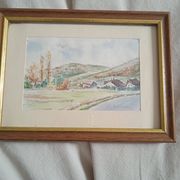 Watercolor signed jf aambroise