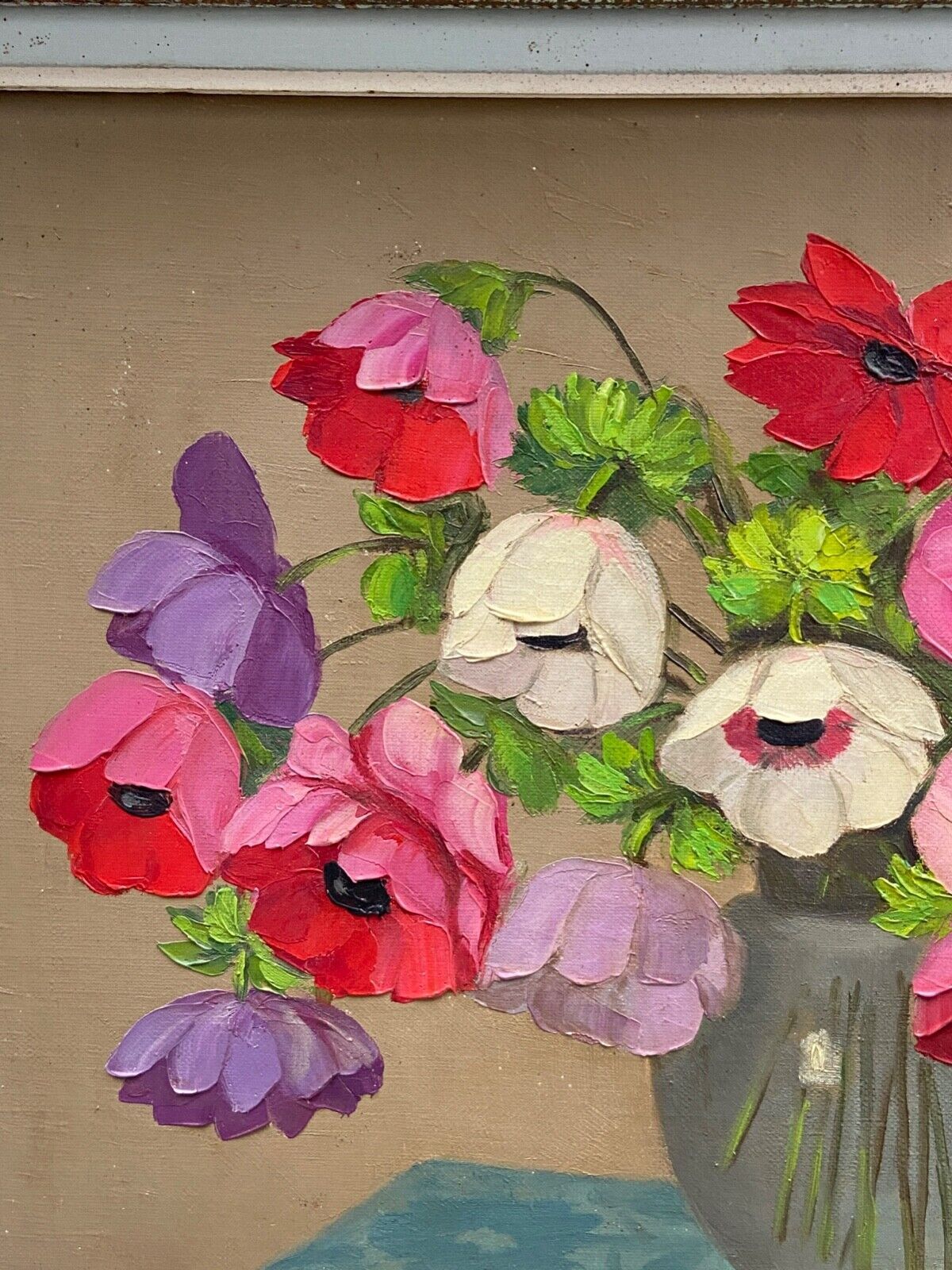 Oil on canvas still life by primo dolzan xxth bouquet of flowers