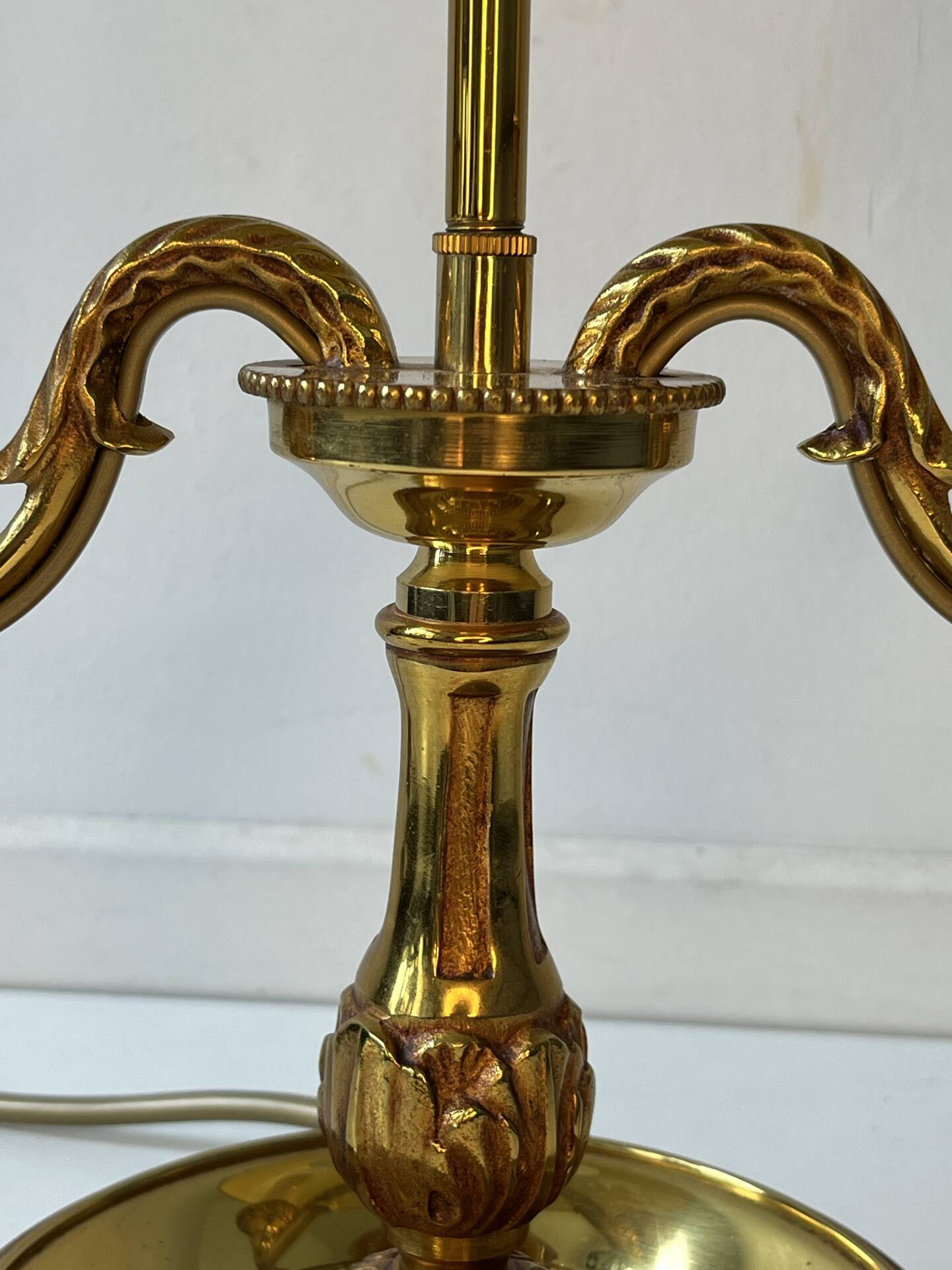 Bouillotte lamp Lucien Gau Paris in gilded bronze