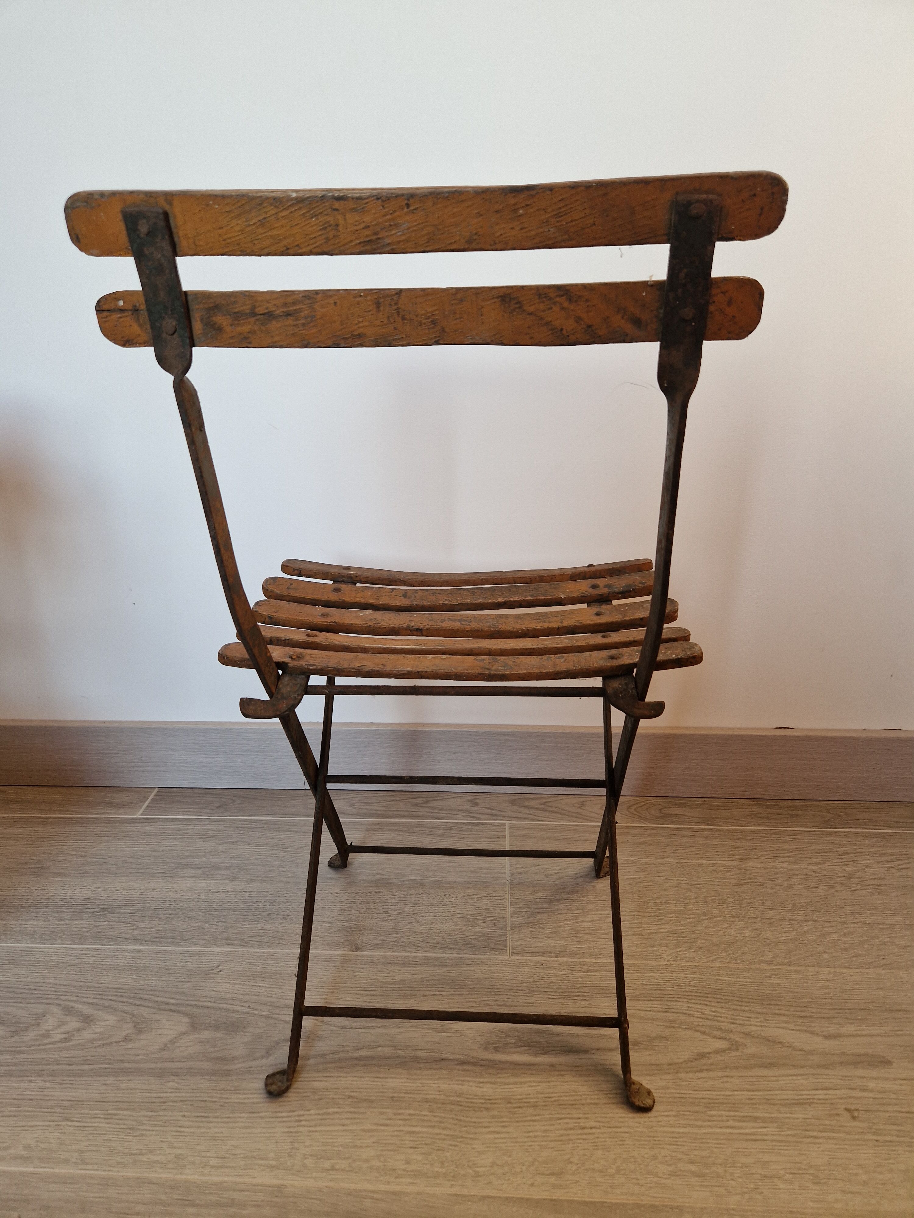 Old folding garden chair for children