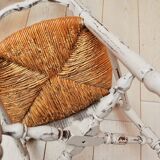 Chair provençale of nanny, mulched, white patina