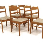 Set of 6 Scandinavian beech chairs, Sweden, 1950.