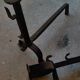 Pair of wrought iron fire dogs.