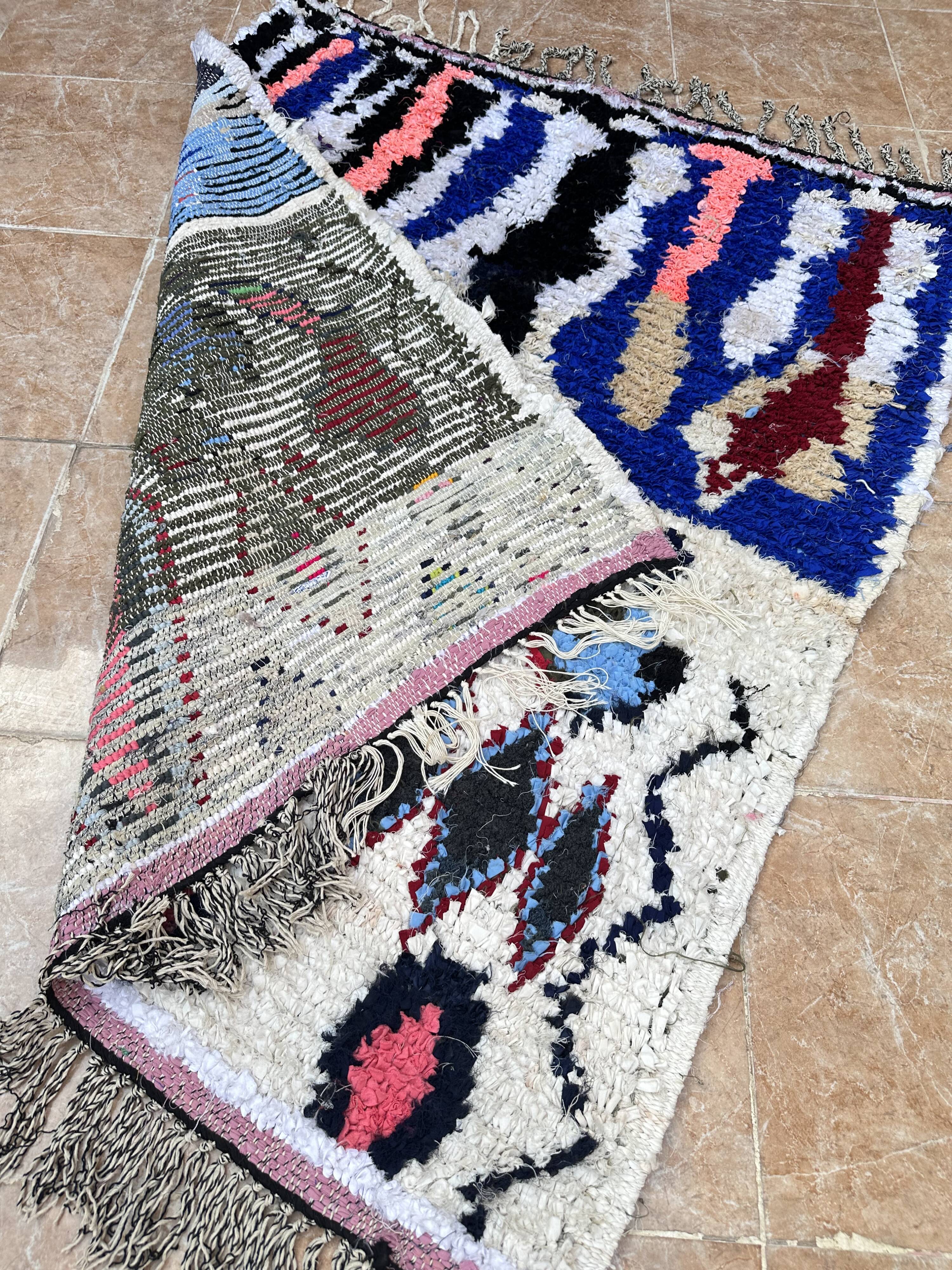 Tapis Boucherouite | Tapis marocain | Tapis éclectique | Tapis marocain