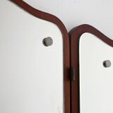 Vintage Scandinavian Mirror with Folding Side Panels