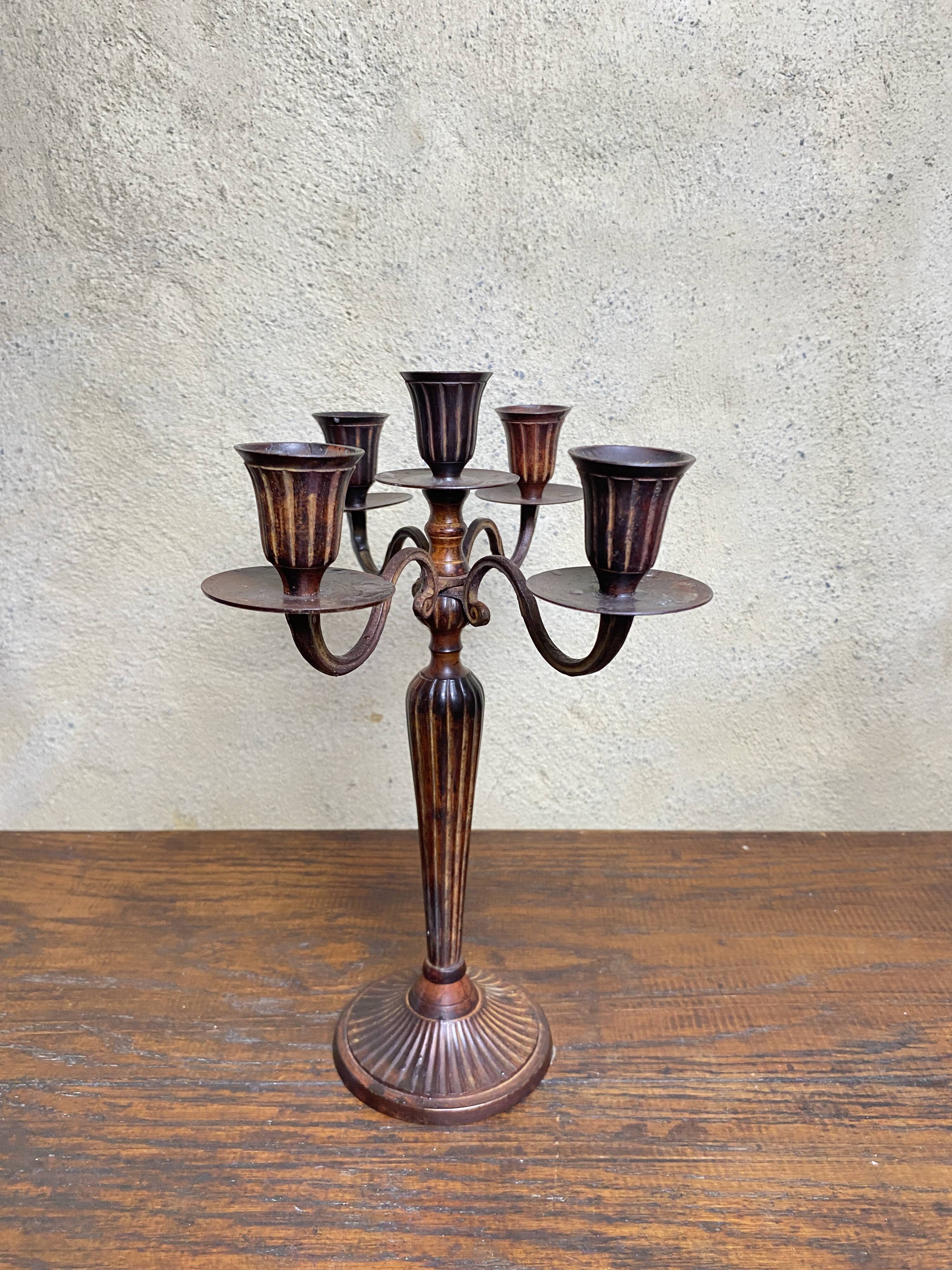 Large 19th century wrought iron candlestick
