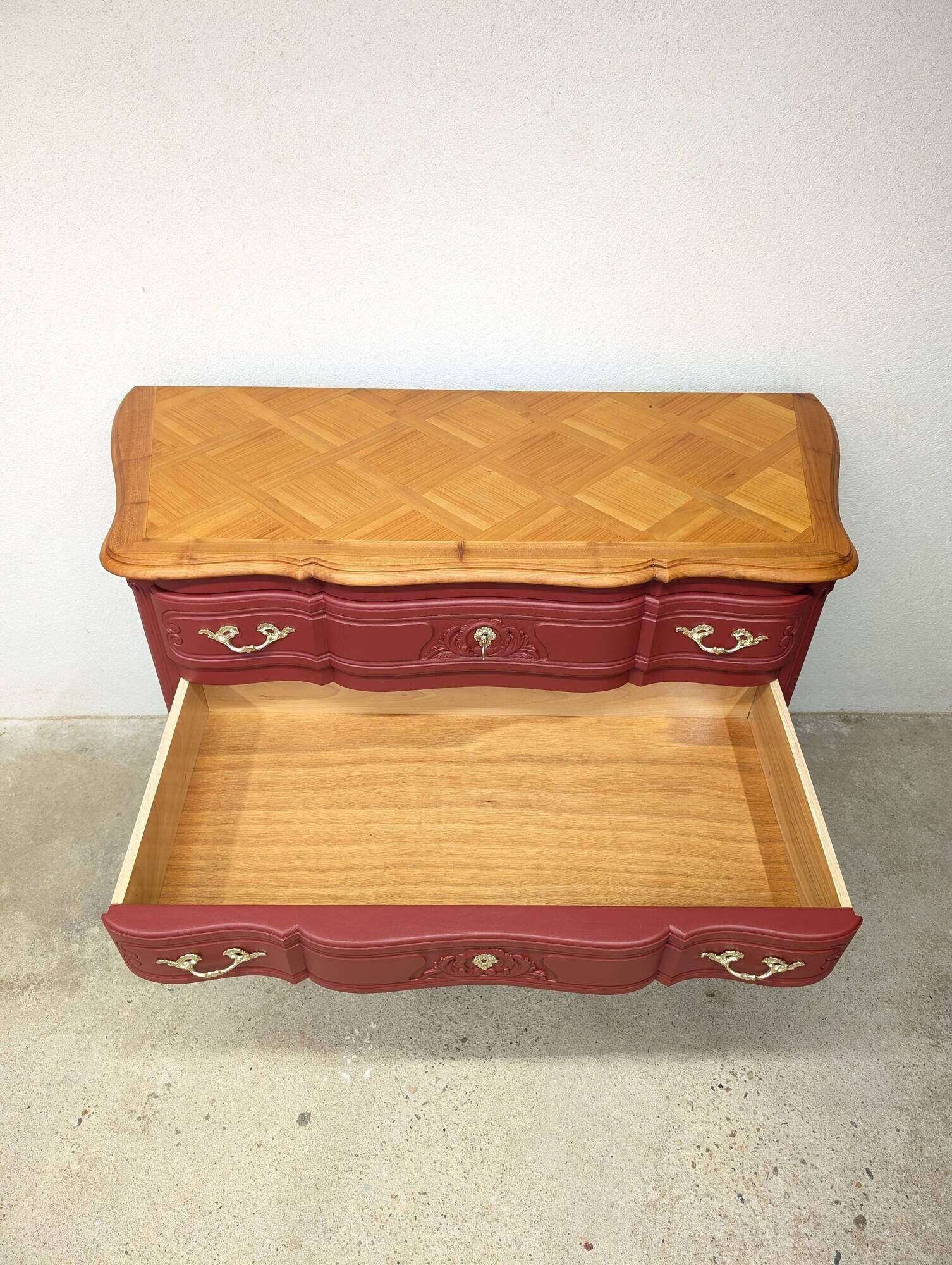 Vintage cherry wood commode refurbished