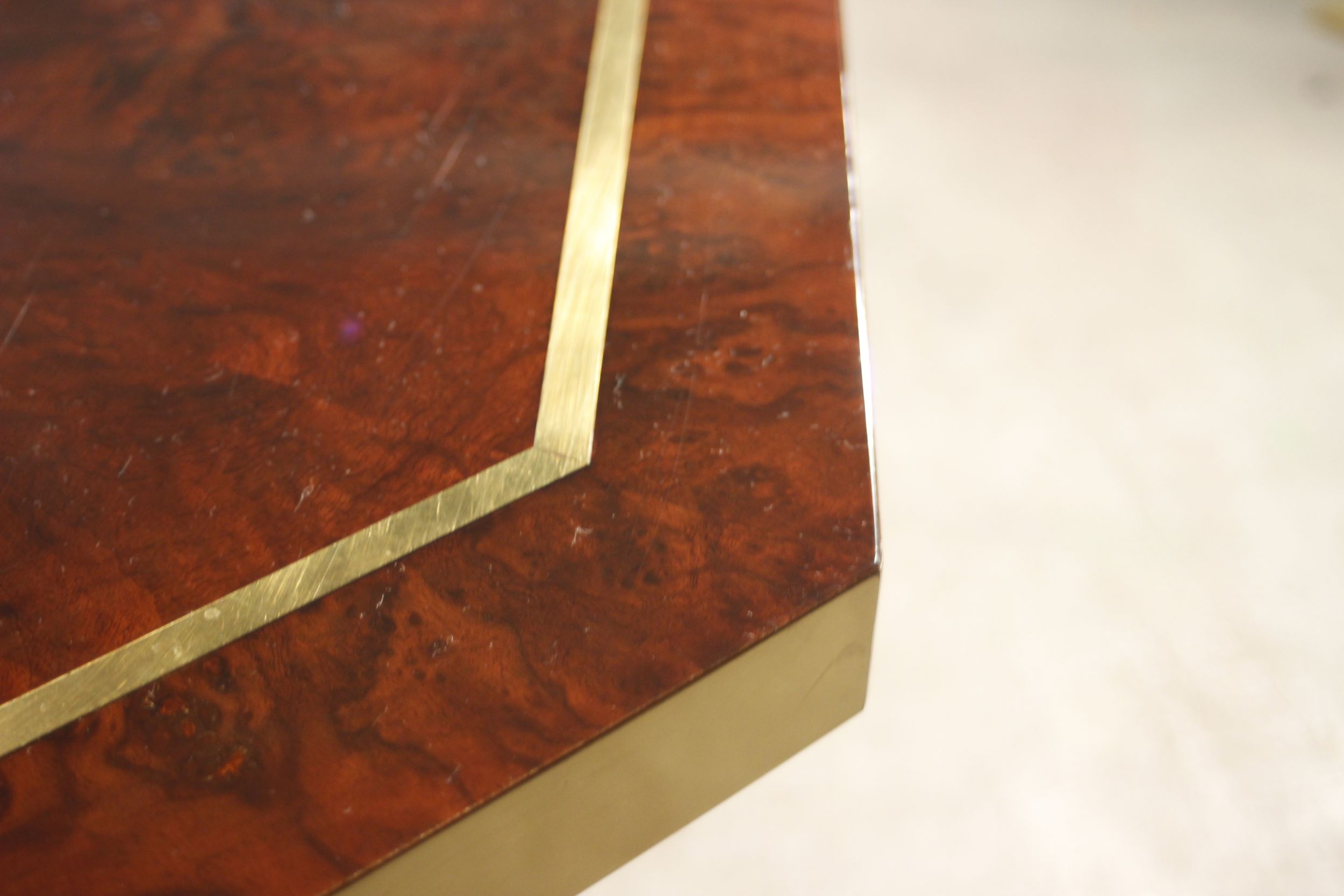 Elm broussin dining room table by Jean Claude Mahey for Maison Romeo, 70s
